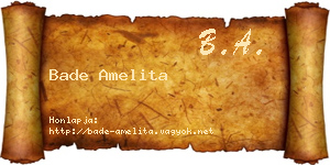 Bade Amelita névjegykártya